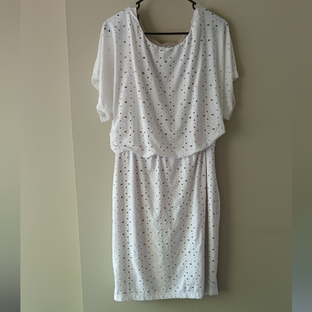 New York and Company Stretch Eyelet Dress